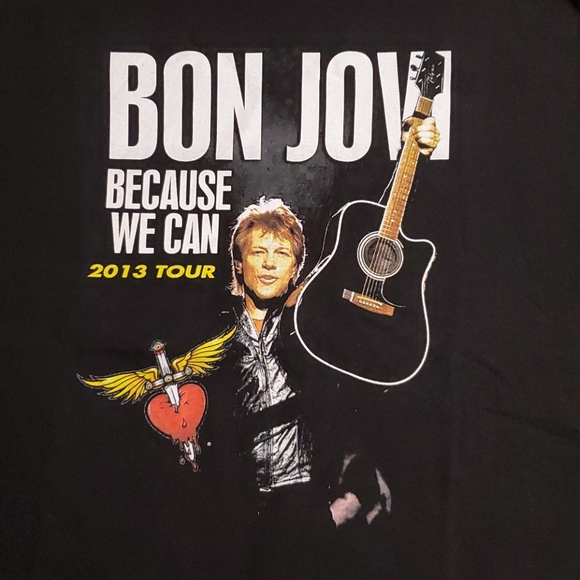 BON JOVI 'Because We Can' 2013 Tour NWOT XL concert tee black short sleeve - Picture 2 of 6